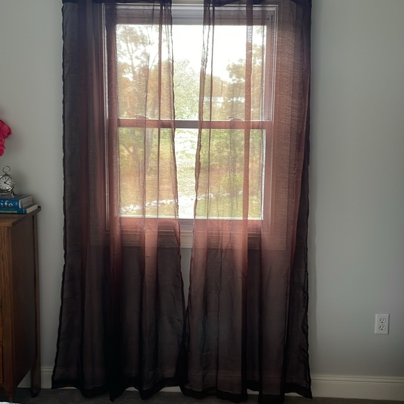 Grommet Style Chocolate Shear Drapes 4 Panels - Picture 2 of 8